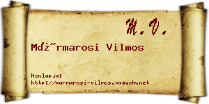 Mármarosi Vilmos névjegykártya